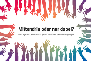 Viele Hände bilden einen Rahmen für den Titel "Mittendrin oder nur dabei?" (Foto: Uni Köln)